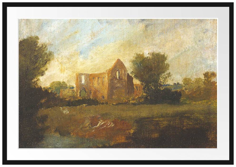 Pixxprint William Turner - Newark Abbey, im Galerie-Passepartout Bilderrahmen Muttertagsangebot