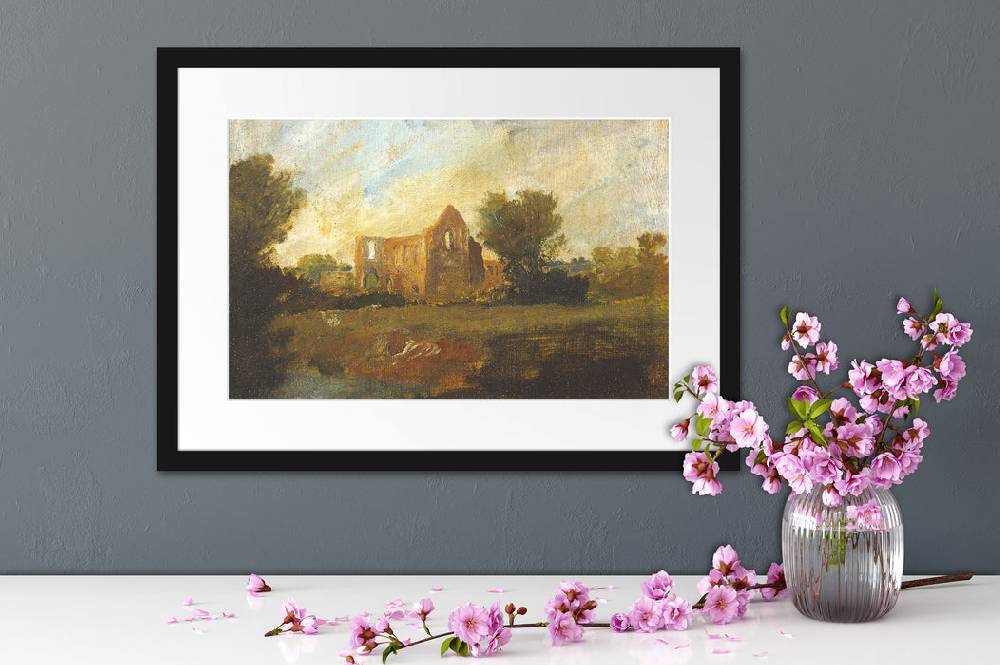 Pixxprint William Turner - Newark Abbey, im Galerie-Passepartout Bilderrahmen Muttertagsangebot