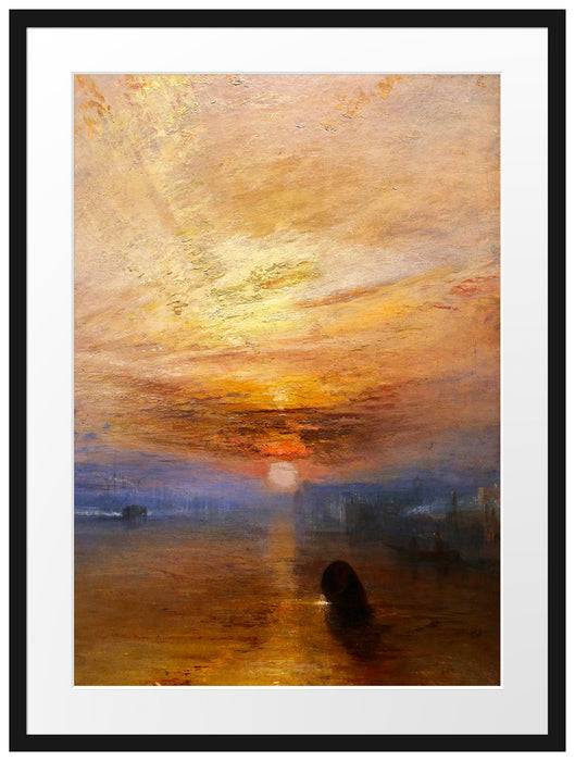 Pixxprint William Turner - The fighting Temeraire tugged to her l, im Galerie-Passepartout Bilderrahmen Vatertagsangebot