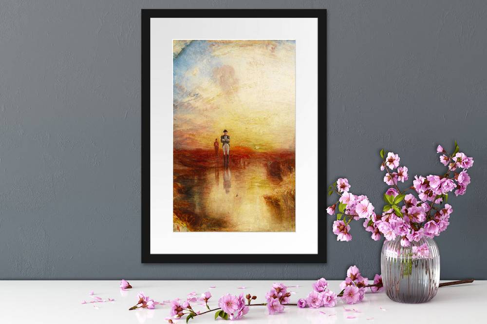 Pixxprint William Turner - War The Exile and the Rock Limpet, im Galerie-Passepartout Bilderrahmen Valentinstagsangebot