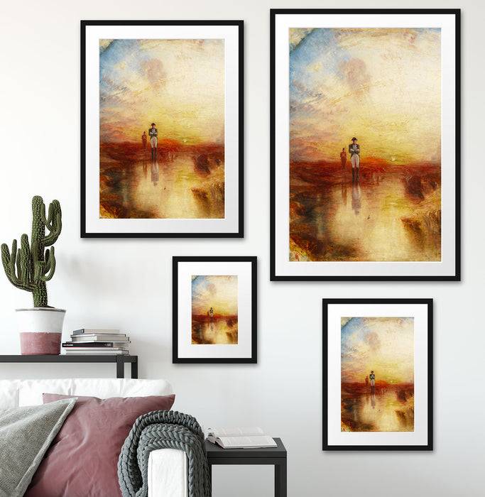 Pixxprint William Turner - War The Exile and the Rock Limpet, im Galerie-Passepartout Bilderrahmen Valentinstagsangebot