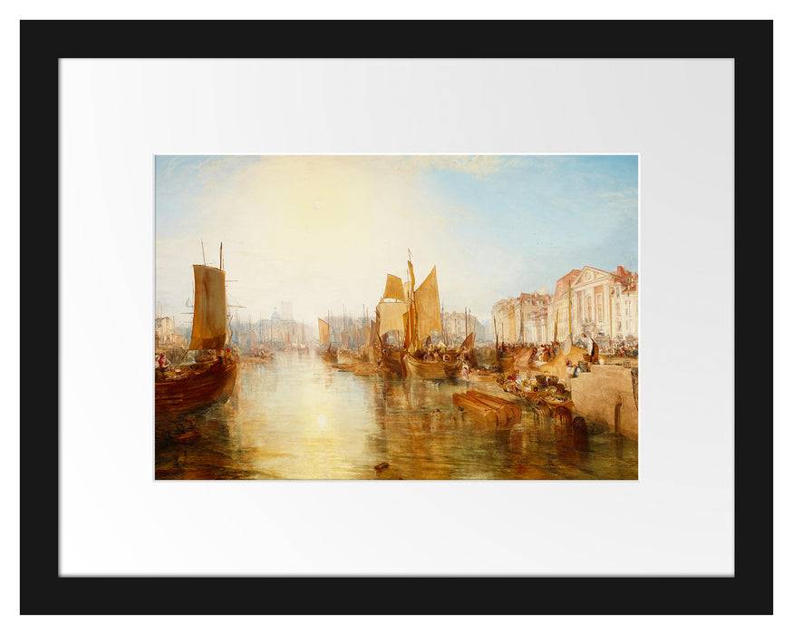 Pixxprint William Turner - The Harbor of Dieppe, im Galerie-Passepartout Bilderrahmen Top Angebot