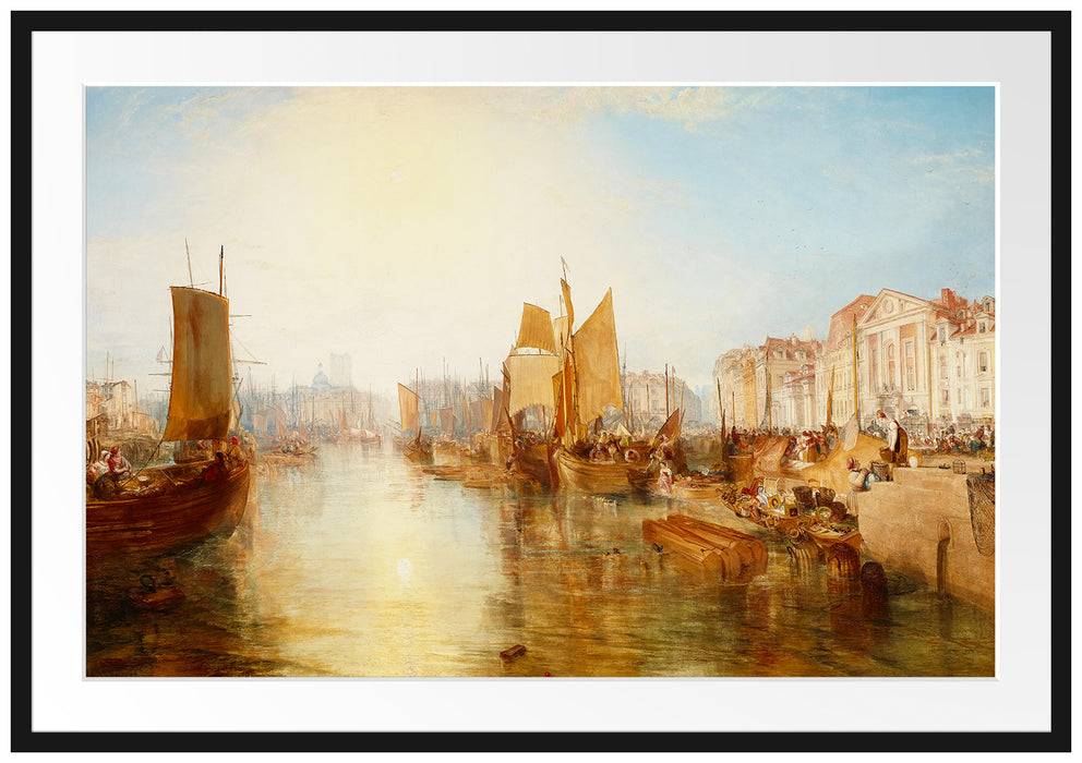 Pixxprint William Turner - The Harbor of Dieppe, im Galerie-Passepartout Bilderrahmen Top Angebot