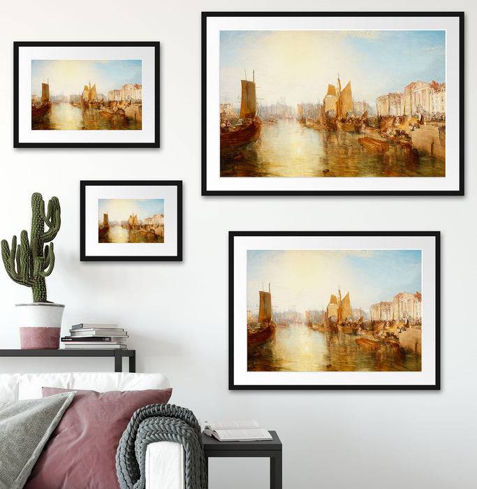 Pixxprint William Turner - The Harbor of Dieppe, im Galerie-Passepartout Bilderrahmen Top Angebot