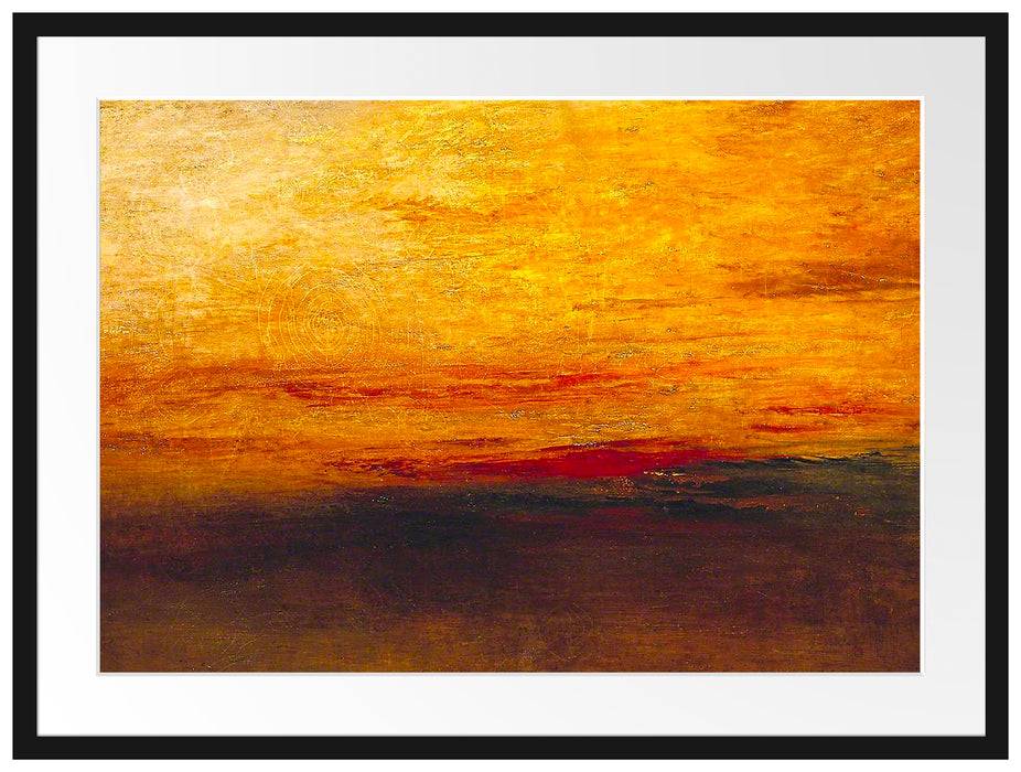 Pixxprint William Turner - Sunset  , im Galerie-Passepartout Bilderrahmen Neueste Mode