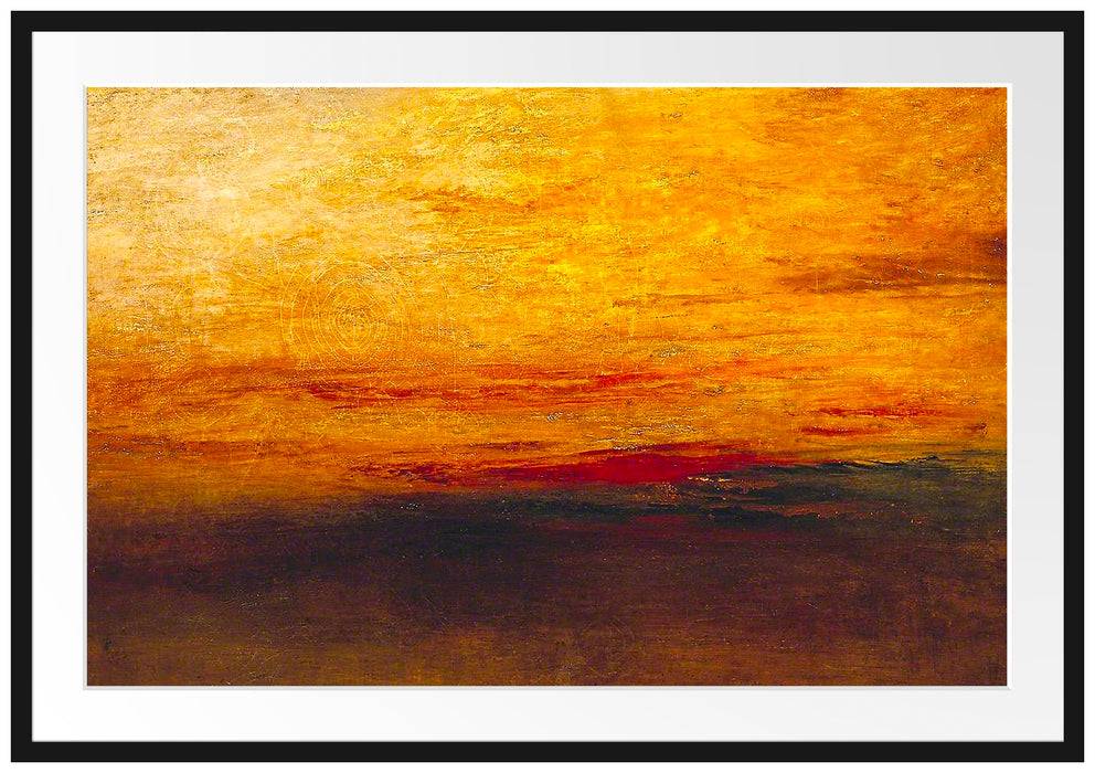 Pixxprint William Turner - Sunset  , im Galerie-Passepartout Bilderrahmen Neueste Mode