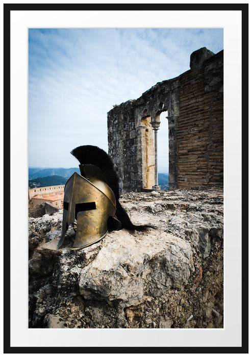 Pixxprint Gladiatorenhelm, im Galerie-Passepartout Bilderrahmen