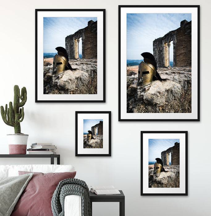 Pixxprint Gladiatorenhelm, im Galerie-Passepartout Bilderrahmen Neueste Stile