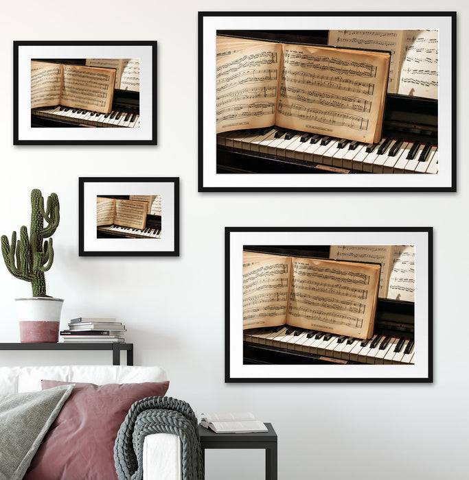 Pixxprint Klavier Noten Piano, im Galerie-Passepartout Bilderrahmen Bis zu 55% Rabatt