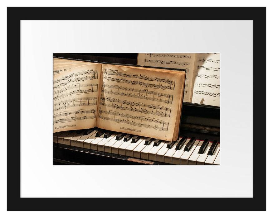 Pixxprint Klavier Noten Piano, im Galerie-Passepartout Bilderrahmen Bis zu 55% Rabatt