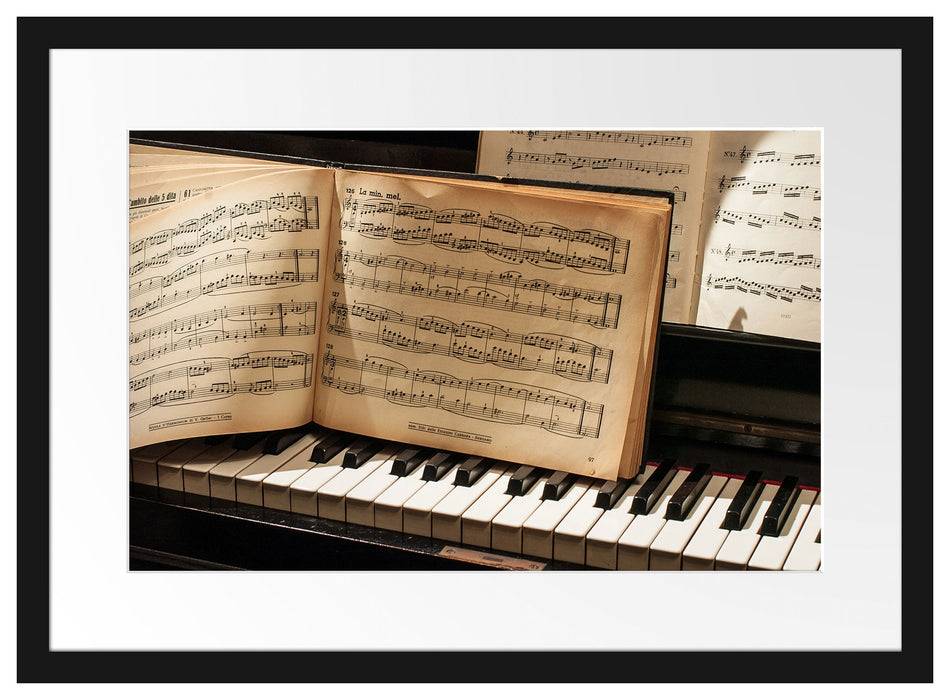 Pixxprint Klavier Noten Piano, im Galerie-Passepartout Bilderrahmen Bis zu 55% Rabatt