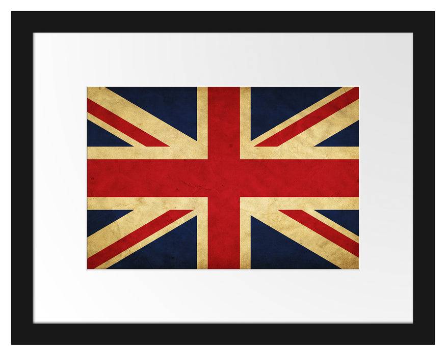 Pixxprint Großbritannien Flagge, im Galerie-Passepartout Bilderrahmen Clearance-Verkauf