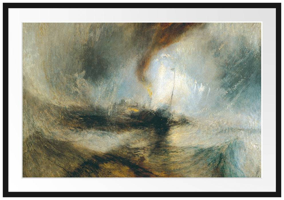 Pixxprint William Turner - Snow Storm Steam-Boat off a Harbour's, im Galerie-Passepartout Bilderrahmen Outlet