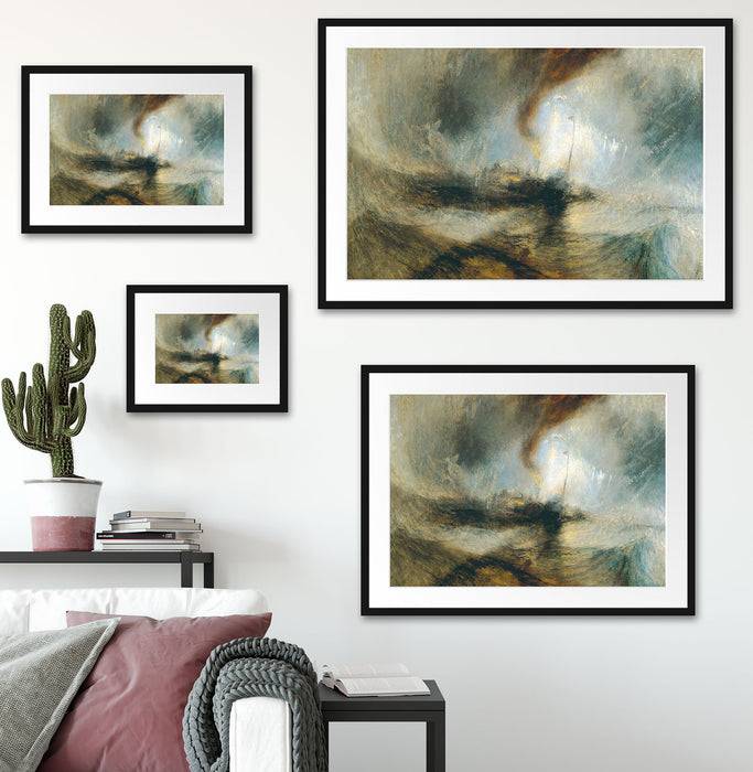 Pixxprint William Turner - Snow Storm Steam-Boat off a Harbour's, im Galerie-Passepartout Bilderrahmen Outlet