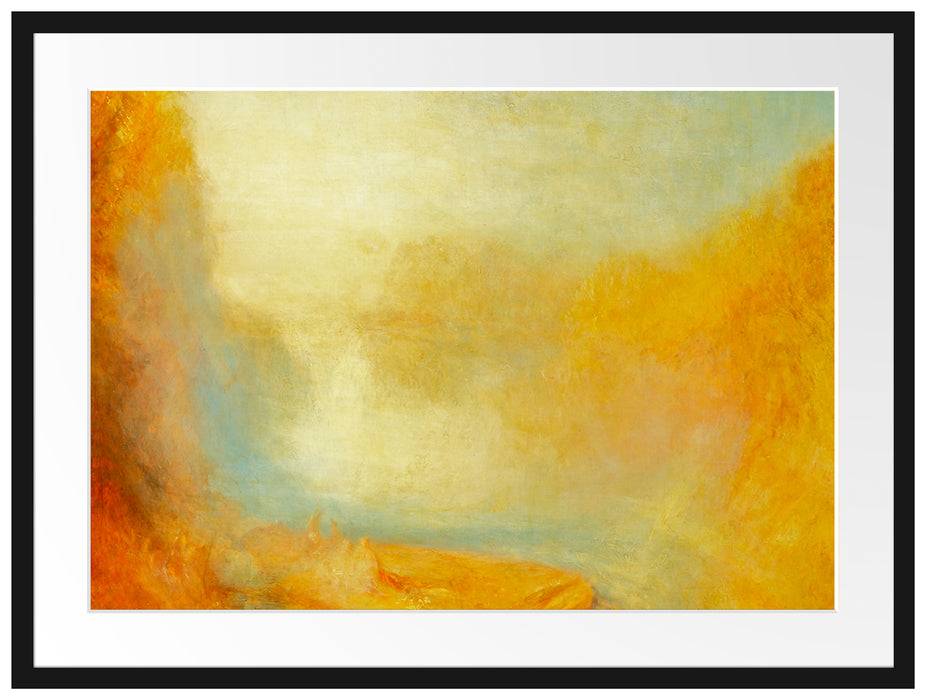 Pixxprint William Turner - Falls of the Clyde , im Galerie-Passepartout Bilderrahmen Auslauf