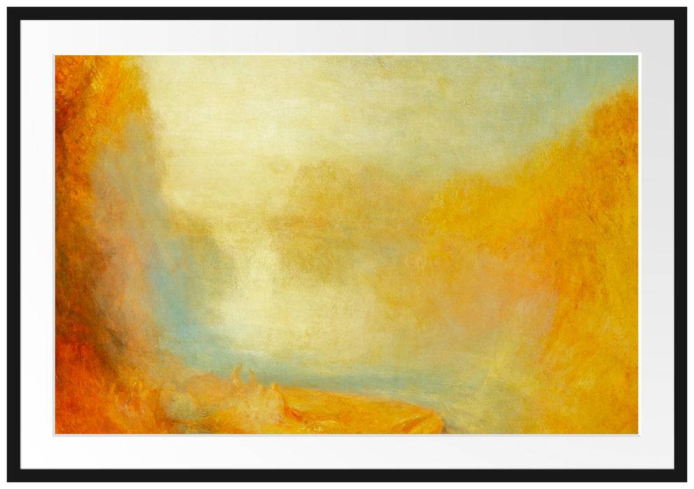Pixxprint William Turner - Falls of the Clyde , im Galerie-Passepartout Bilderrahmen Auslauf