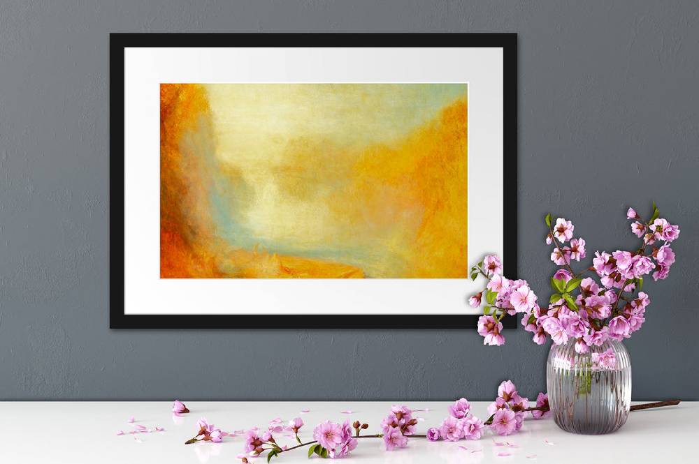 Pixxprint William Turner - Falls of the Clyde , im Galerie-Passepartout Bilderrahmen Auslauf