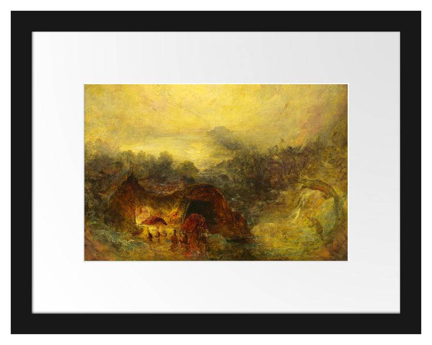 Pixxprint William Turner - The Evening of the Deluge , im Galerie-Passepartout Bilderrahmen