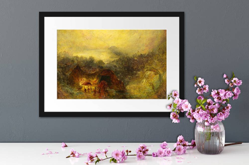 Pixxprint William Turner - The Evening of the Deluge , im Galerie-Passepartout Bilderrahmen Angebote
