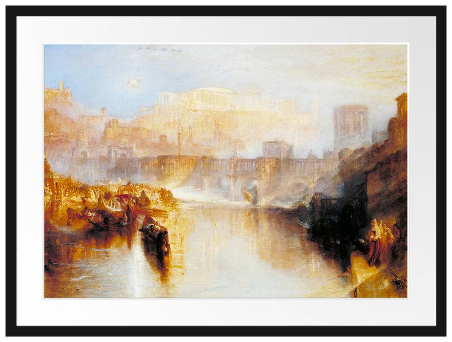Pixxprint William Turner - Agrippina Landing with the Ashes of Ge, im Galerie-Passepartout Bilderrahmen Hotsell