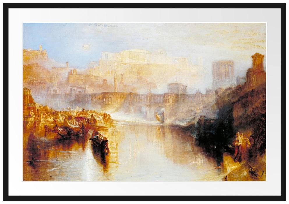 Pixxprint William Turner - Agrippina Landing with the Ashes of Ge, im Galerie-Passepartout Bilderrahmen Hotsell