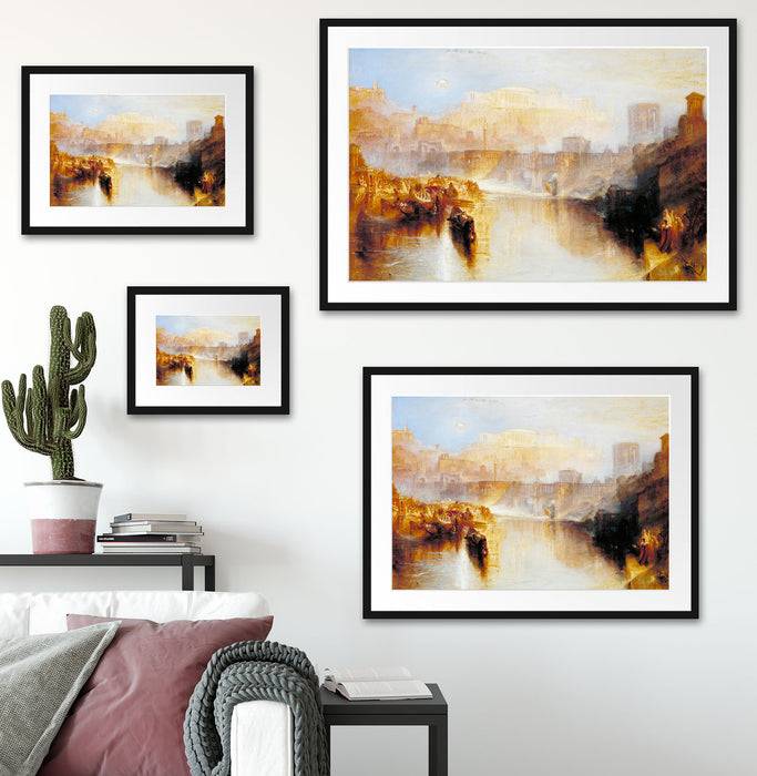 Pixxprint William Turner - Agrippina Landing with the Ashes of Ge, im Galerie-Passepartout Bilderrahmen Hotsell