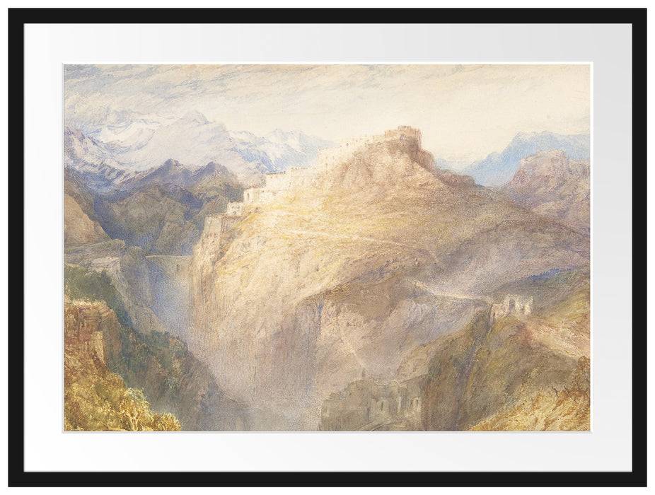 Pixxprint William Turner - Fort of L'Essillon Val de la Maurienne, im Galerie-Passepartout Bilderrahmen Günstiger Verkauf