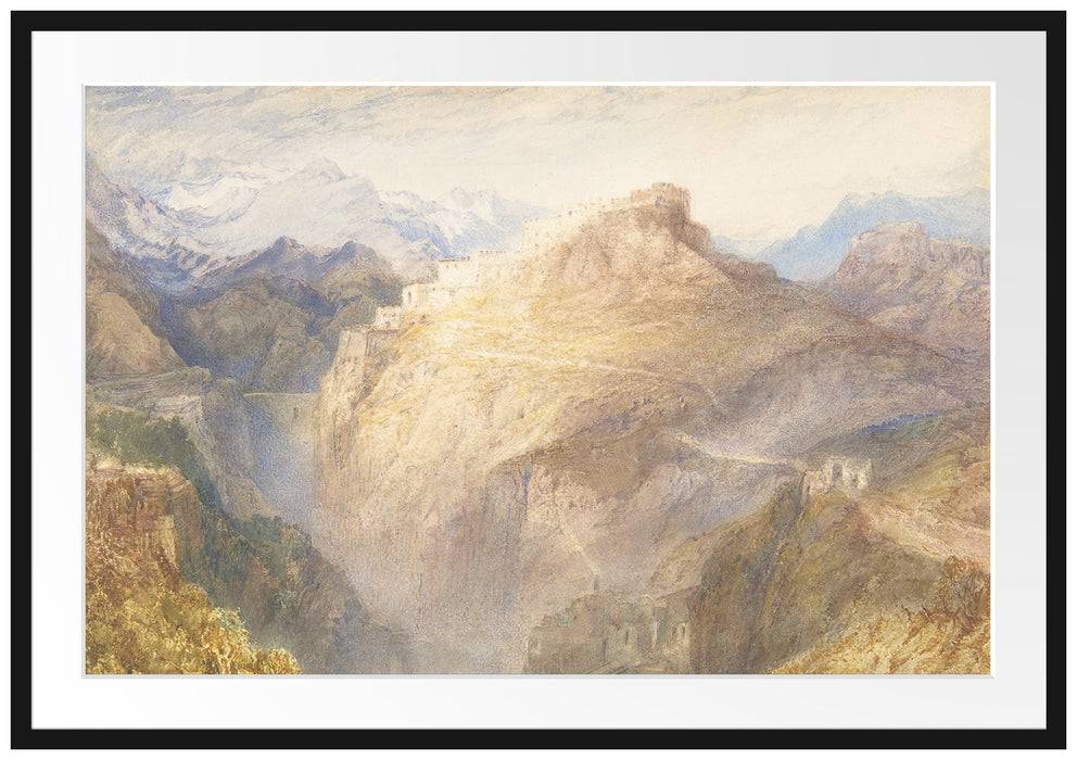 Pixxprint William Turner - Fort of L'Essillon Val de la Maurienne, im Galerie-Passepartout Bilderrahmen Günstiger Verkauf
