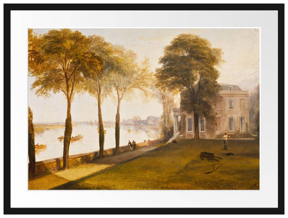 Pixxprint William Turner - Mortlake Terrace Early Summer Morning, im Galerie-Passepartout Bilderrahmen Fabrikverkauf