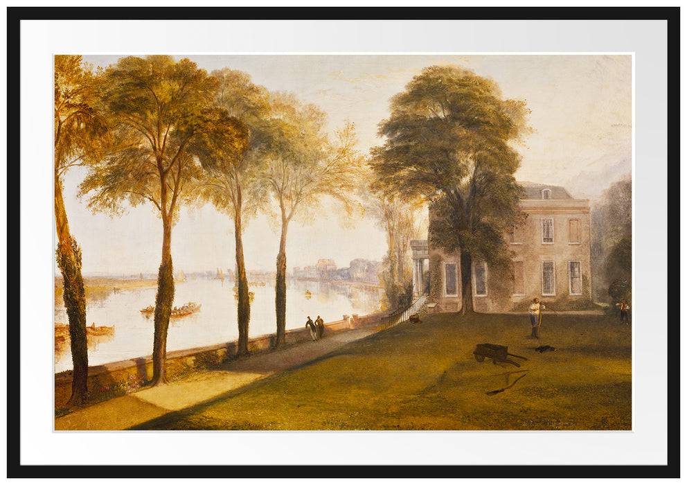 Pixxprint William Turner - Mortlake Terrace Early Summer Morning, im Galerie-Passepartout Bilderrahmen Fabrikverkauf
