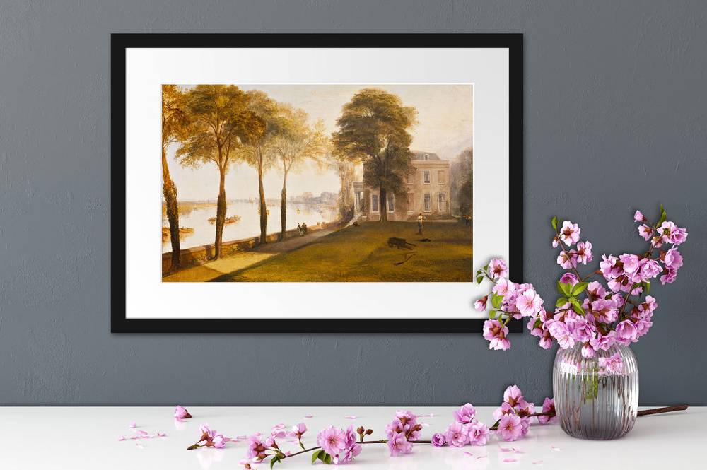 Pixxprint William Turner - Mortlake Terrace Early Summer Morning, im Galerie-Passepartout Bilderrahmen Fabrikverkauf