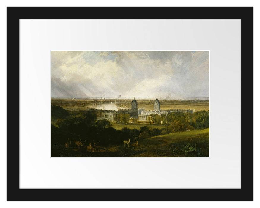 Pixxprint William Turner - London from Greenwhich Park , im Galerie-Passepartout Bilderrahmen