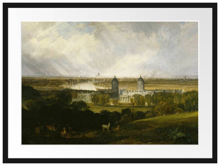Pixxprint William Turner - London from Greenwhich Park , im Galerie-Passepartout Bilderrahmen Blitzverkäufe