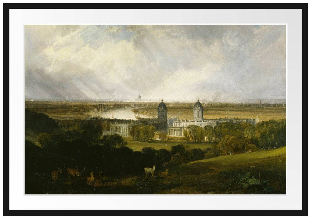 Pixxprint William Turner - London from Greenwhich Park , im Galerie-Passepartout Bilderrahmen Blitzverkäufe