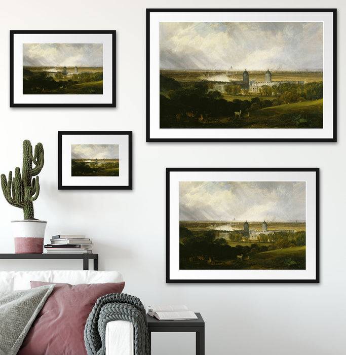 Pixxprint William Turner - London from Greenwhich Park , im Galerie-Passepartout Bilderrahmen Blitzverkäufe