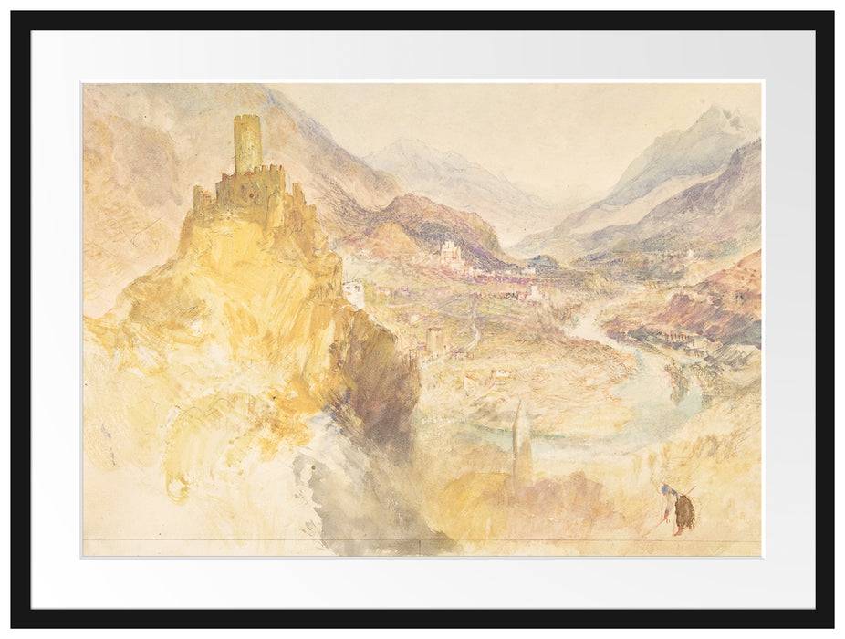 Pixxprint William Turner - Chatel Argent and the Val d'Aosta from, im Galerie-Passepartout Bilderrahmen Kostenloser Versand