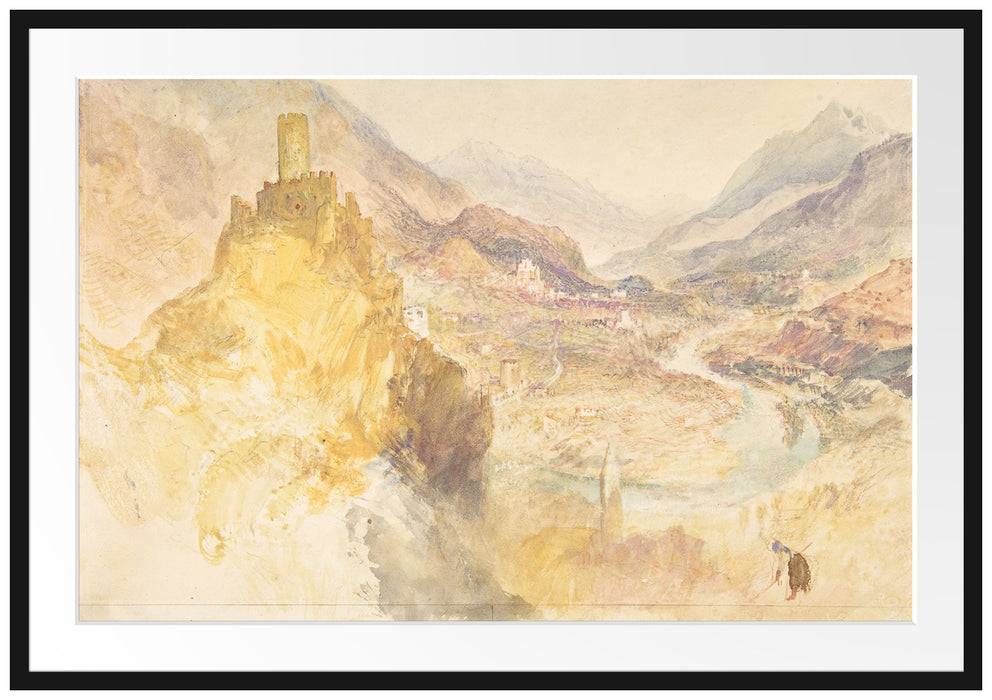 Pixxprint William Turner - Chatel Argent and the Val d'Aosta from, im Galerie-Passepartout Bilderrahmen Kostenloser Versand
