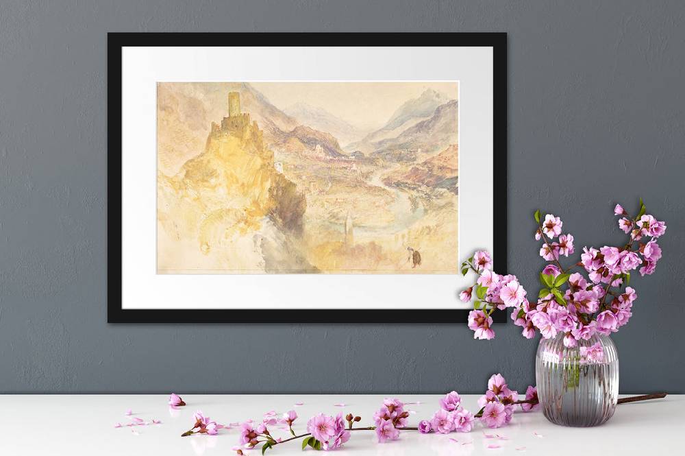 Pixxprint William Turner - Chatel Argent and the Val d'Aosta from, im Galerie-Passepartout Bilderrahmen Kostenloser Versand