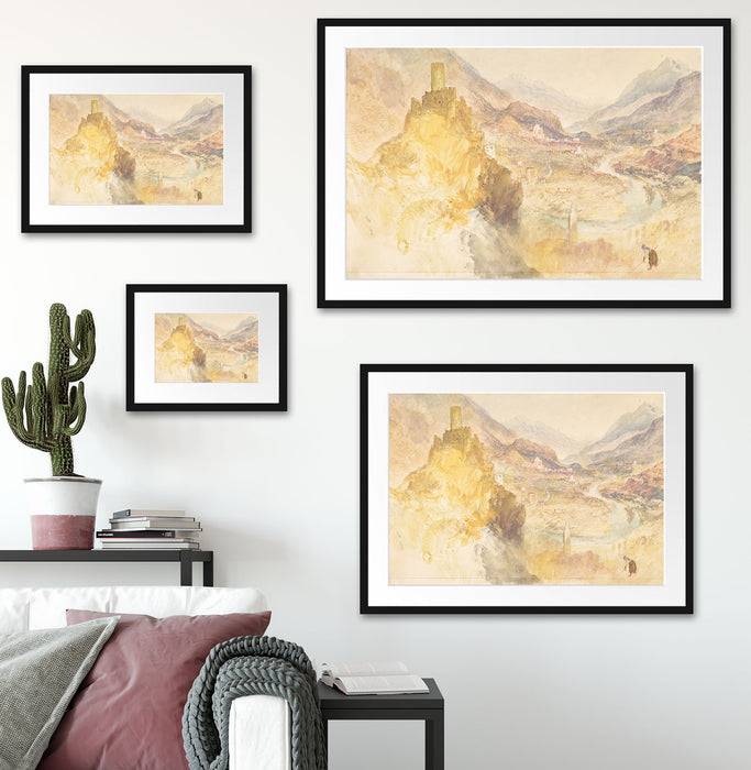 Pixxprint William Turner - Chatel Argent and the Val d'Aosta from, im Galerie-Passepartout Bilderrahmen Kostenloser Versand