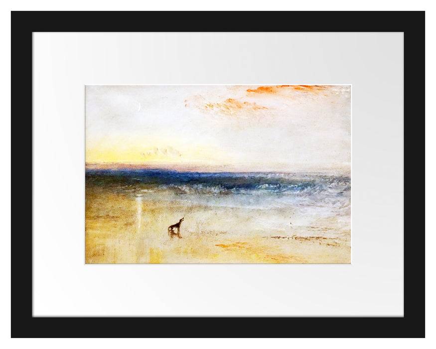 Pixxprint William Turner - Dawn after the Wreck , im Galerie-Passepartout Bilderrahmen