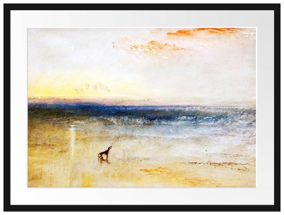 Pixxprint William Turner - Dawn after the Wreck , im Galerie-Passepartout Bilderrahmen Limitierter Zeitrabatt