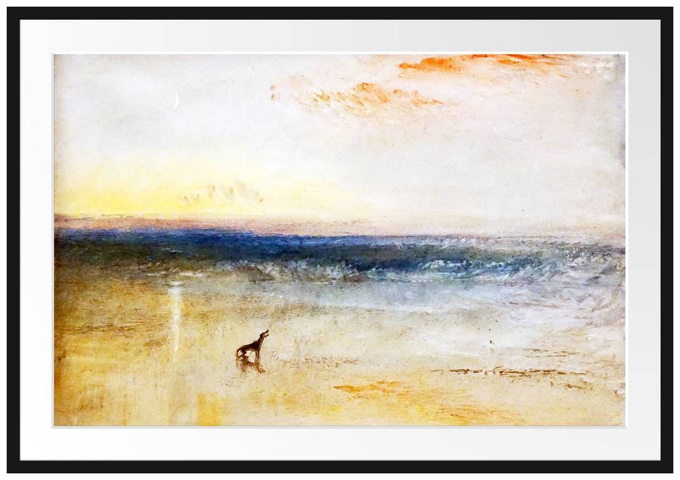 Pixxprint William Turner - Dawn after the Wreck , im Galerie-Passepartout Bilderrahmen Limitierter Zeitrabatt