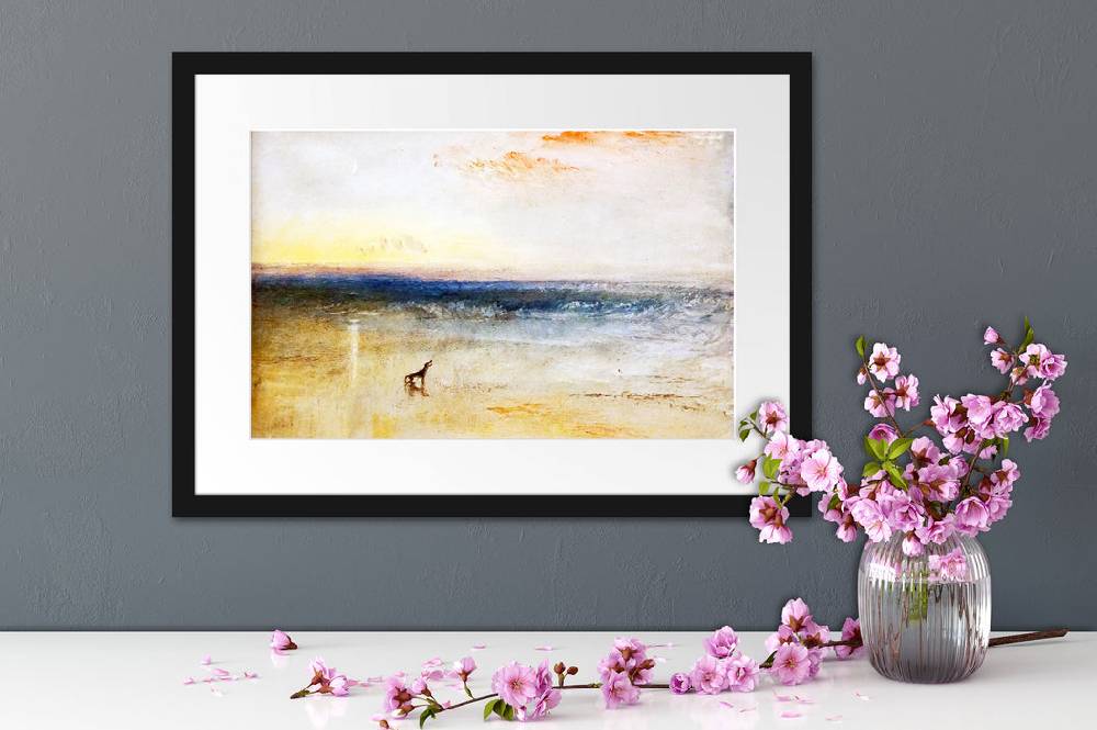 Pixxprint William Turner - Dawn after the Wreck , im Galerie-Passepartout Bilderrahmen Limitierter Zeitrabatt