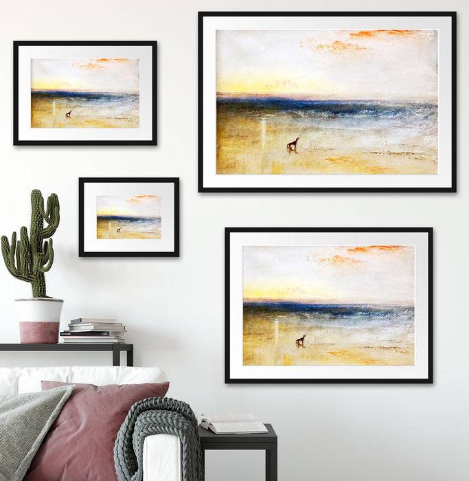 Pixxprint William Turner - Dawn after the Wreck , im Galerie-Passepartout Bilderrahmen Limitierter Zeitrabatt