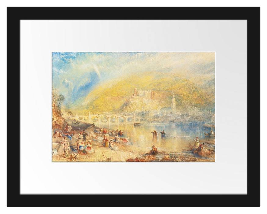 Pixxprint William Turner - HEIDELBERG WITH A RAINBOW, im Galerie-Passepartout Bilderrahmen Fabrik Onlineshop