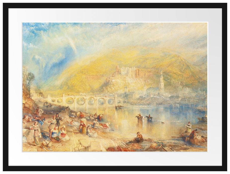 Pixxprint William Turner - HEIDELBERG WITH A RAINBOW, im Galerie-Passepartout Bilderrahmen Fabrik Onlineshop