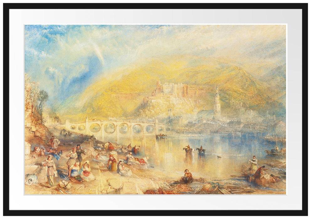 Pixxprint William Turner - HEIDELBERG WITH A RAINBOW, im Galerie-Passepartout Bilderrahmen Fabrik Onlineshop