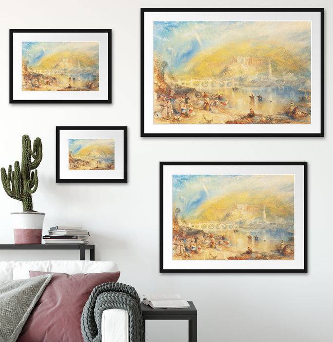 Pixxprint William Turner - HEIDELBERG WITH A RAINBOW, im Galerie-Passepartout Bilderrahmen Fabrik Onlineshop