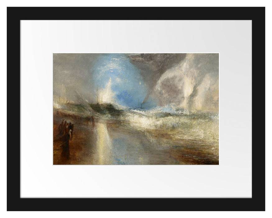 Pixxprint William Turner - Rockets and Blue LightsClose at Hand, im Galerie-Passepartout Bilderrahmen