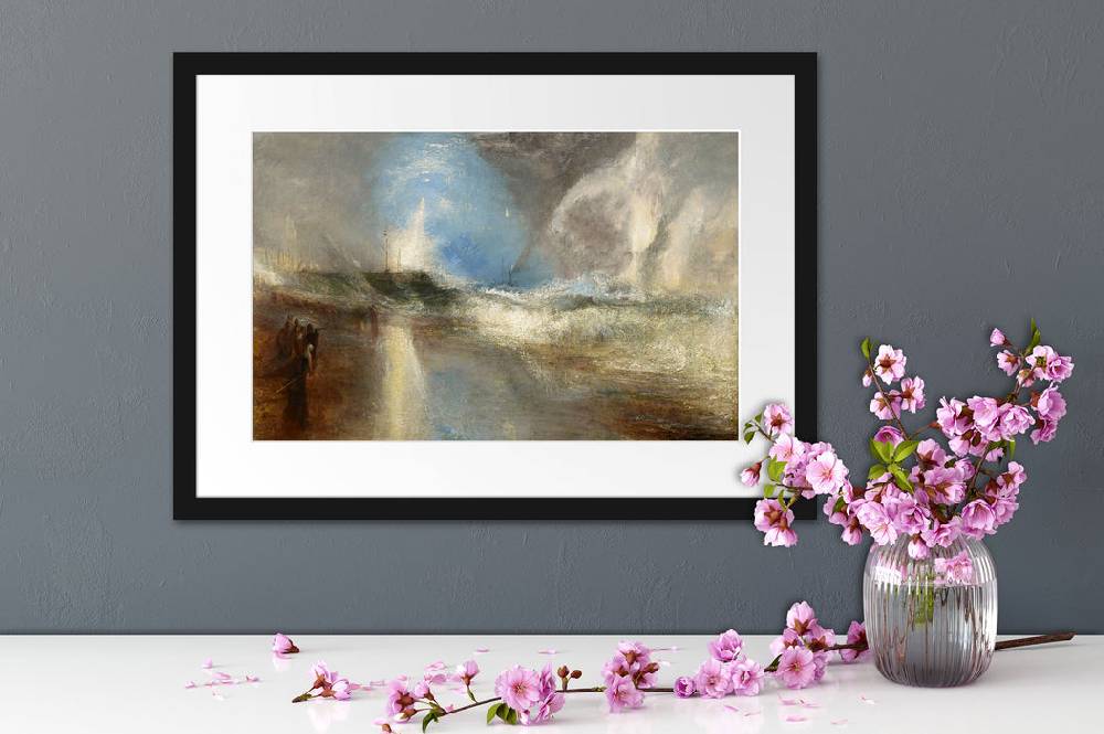 Pixxprint William Turner - Rockets and Blue LightsClose at Hand, im Galerie-Passepartout Bilderrahmen Fabrikpreis